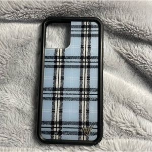 iPhone 12 Mini Case - Blue Plaid Wildflower Case